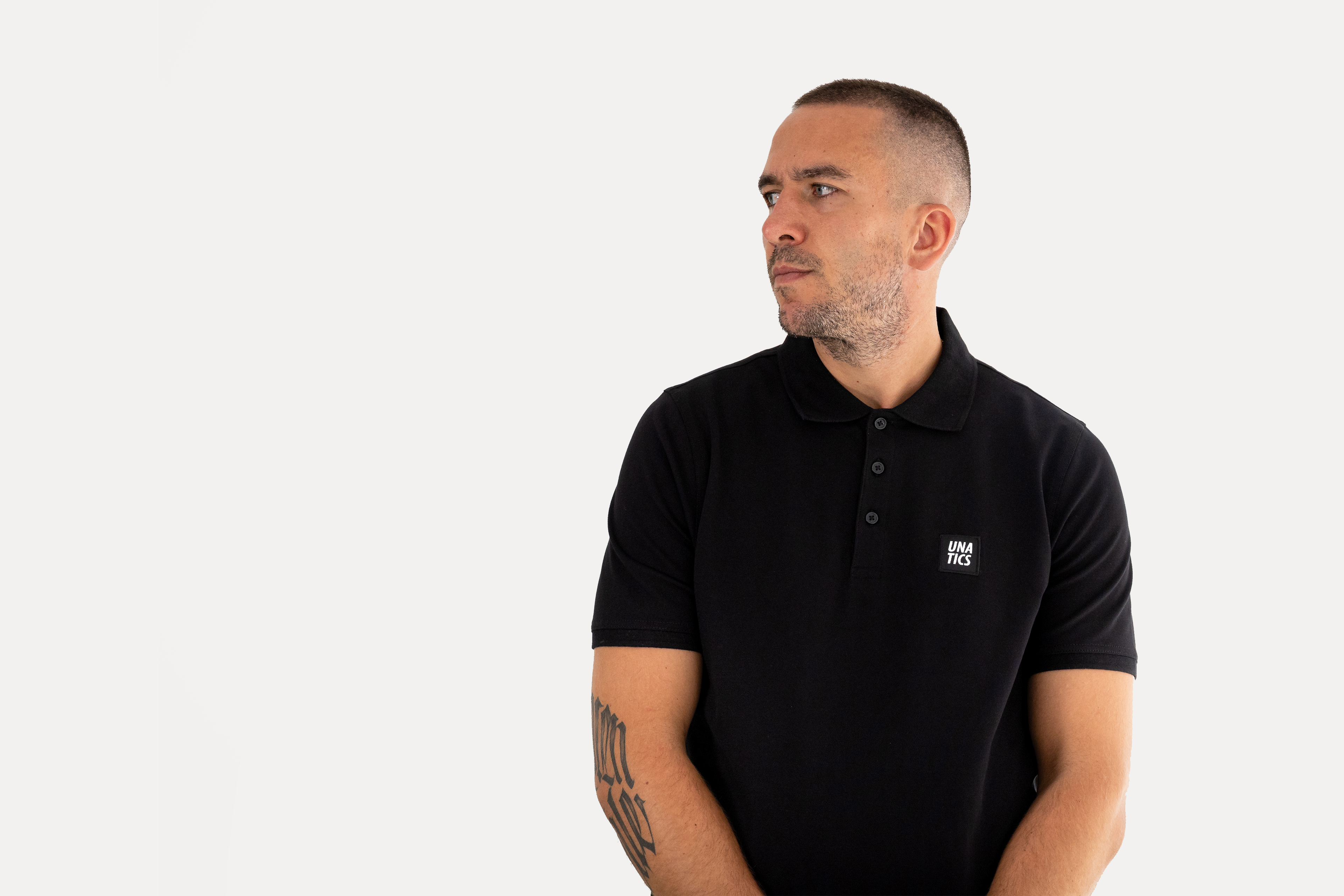 Poloshirt 'Brandlabel' black