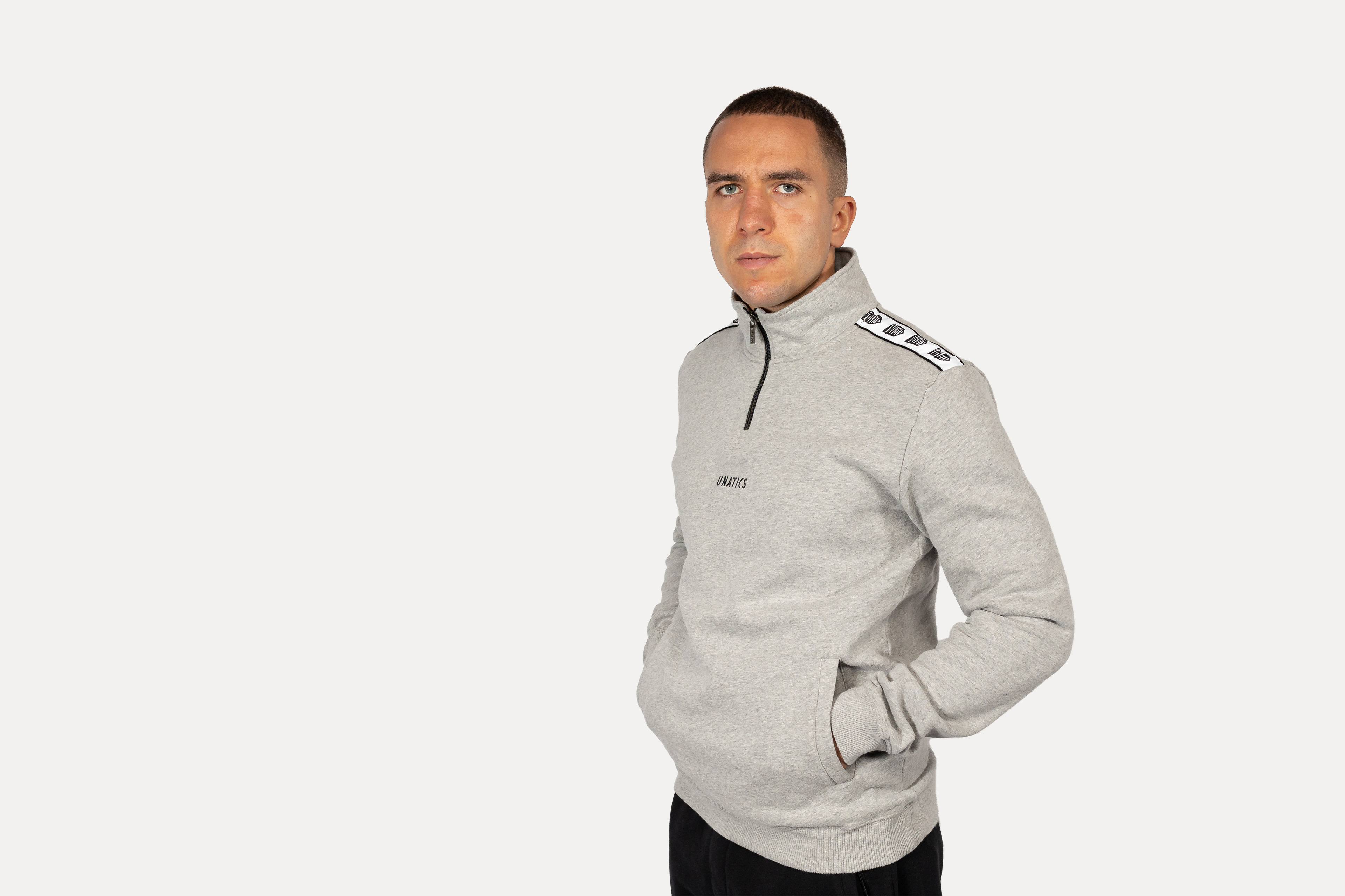 Halfzip 'Taping Logo' grey
