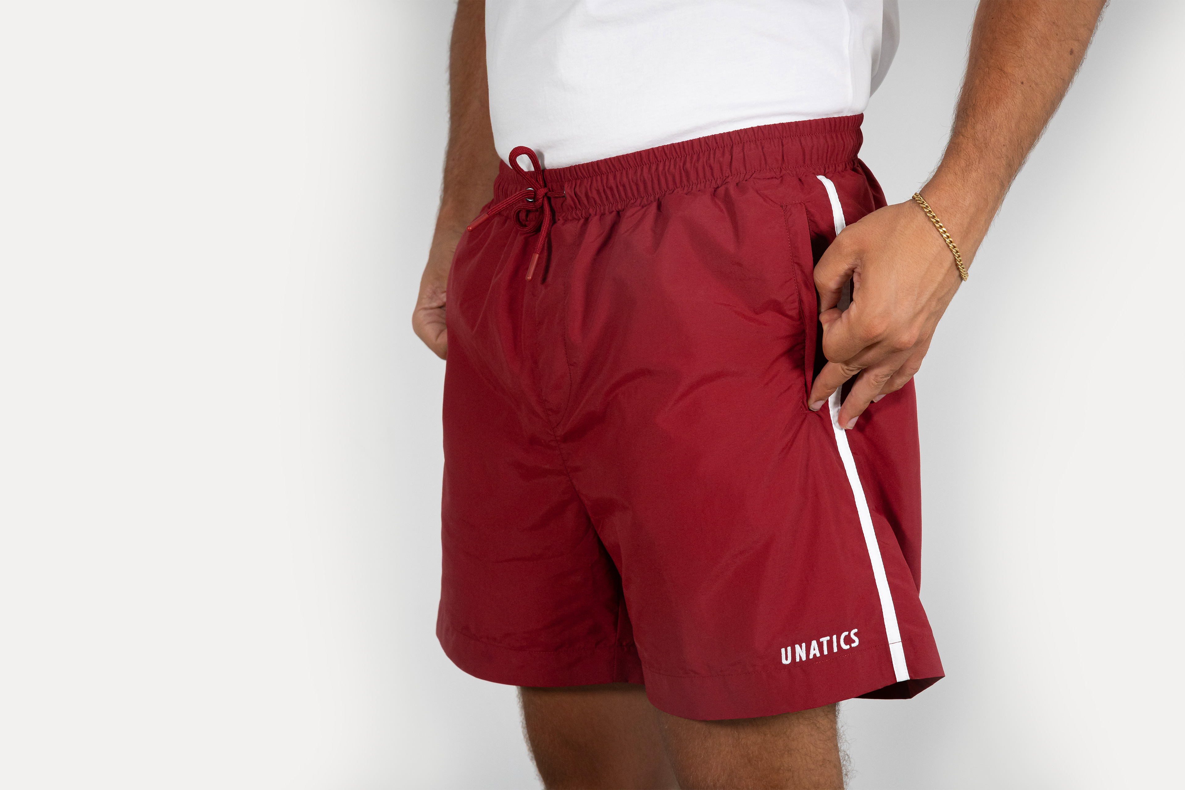 Short 'Retro Line' burgundy