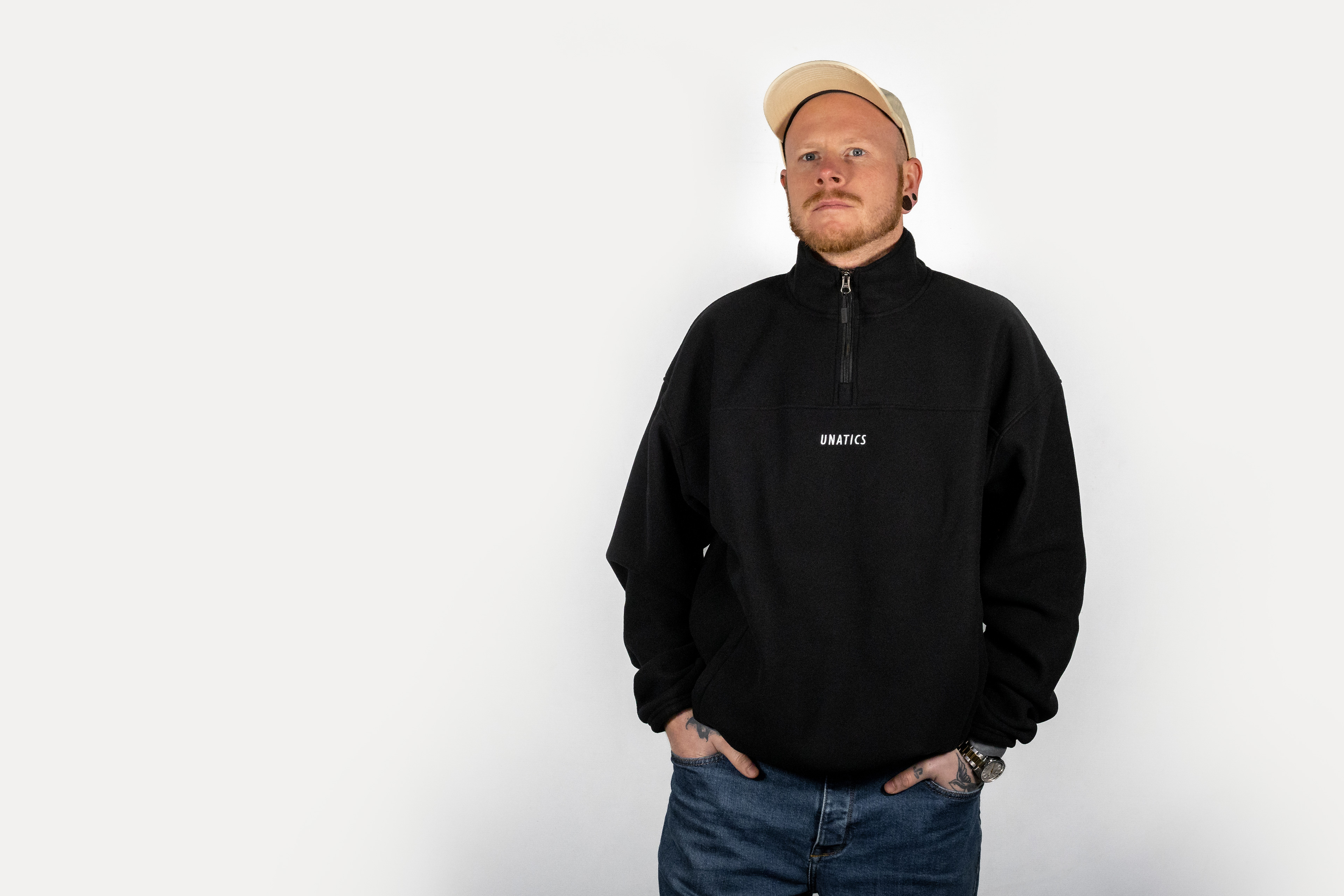 Halfzip Fleece 'Italic' black