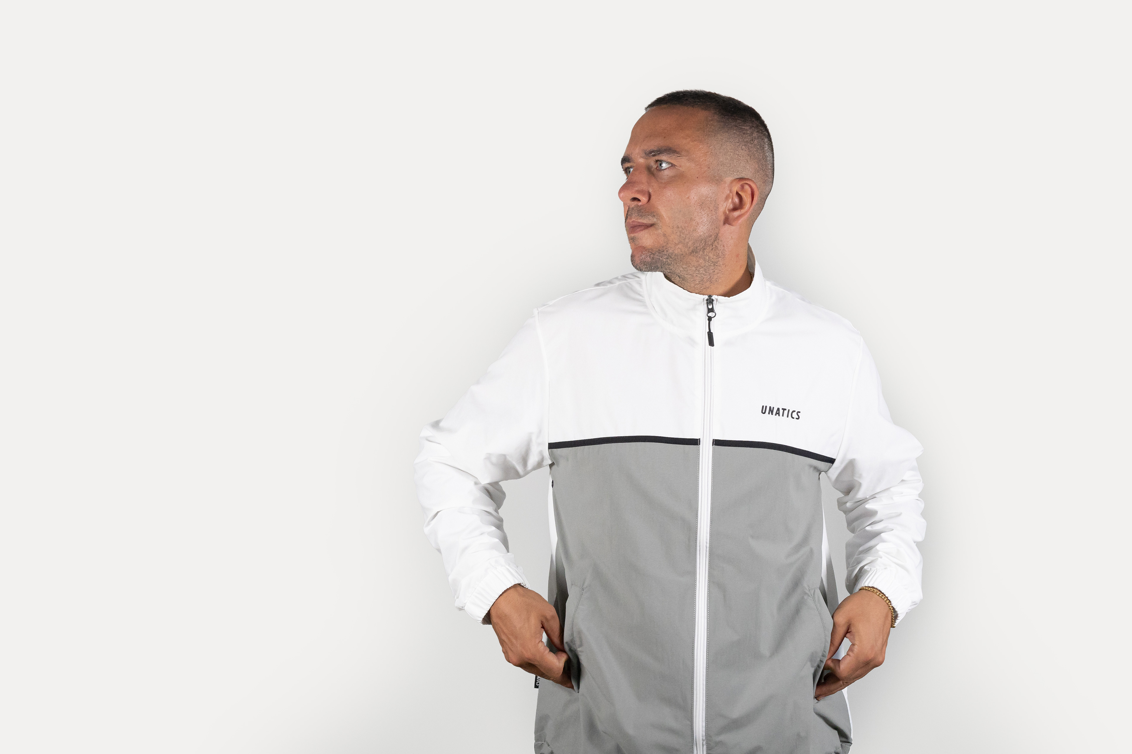Windrunner Tracktop 'Colorblock' white grey