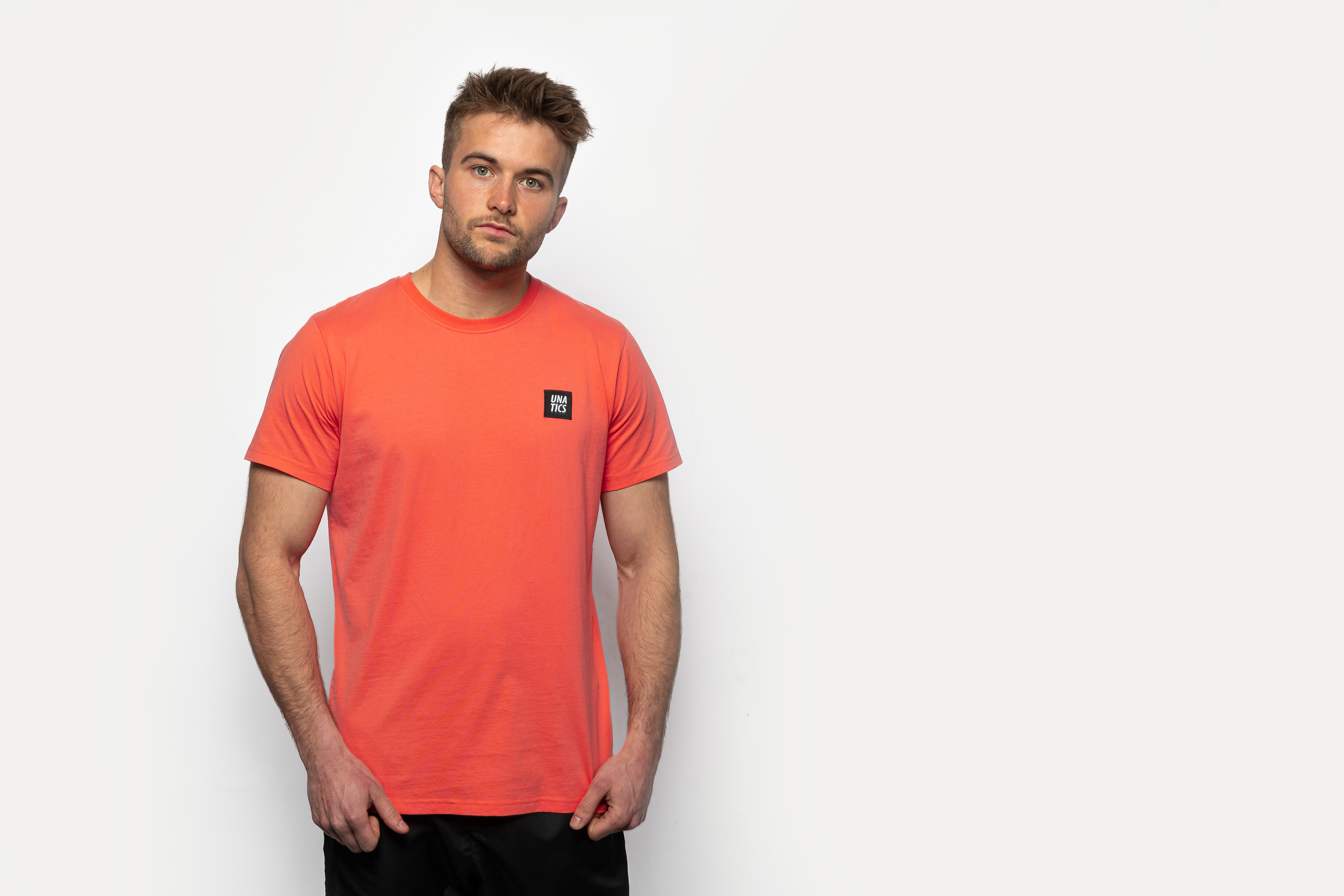T-Shirt 'Brand Label' coral