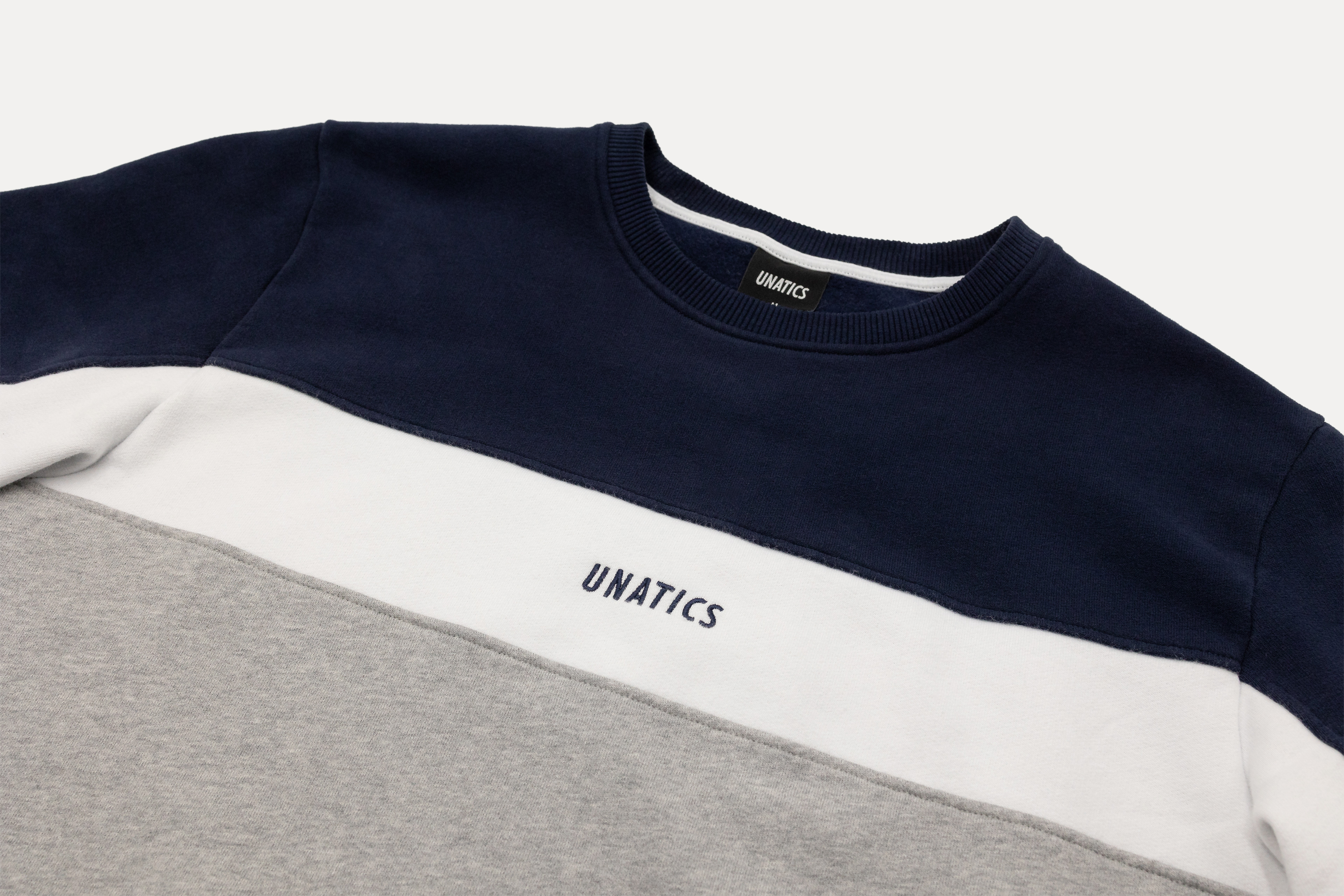 Crewneck 'Colorblock' navy white grey